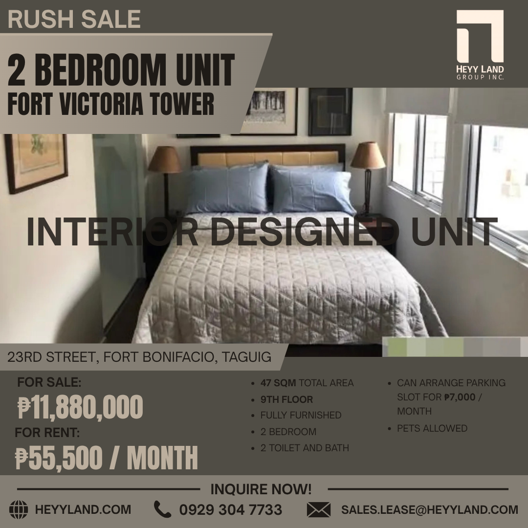 RUSH FOR LEASE OR SALE Fort Victoria Tower C 2 Bedroom Condo Unit in TAGUIG CITY