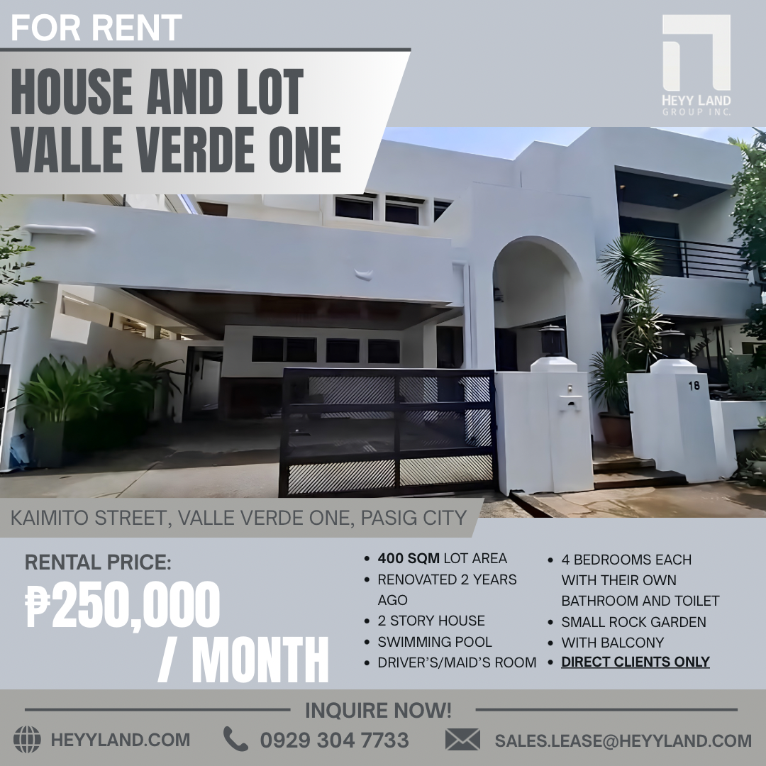 FOR RENT Valle Verde One 2 Story House with Swimming Pool in PASIG CITY