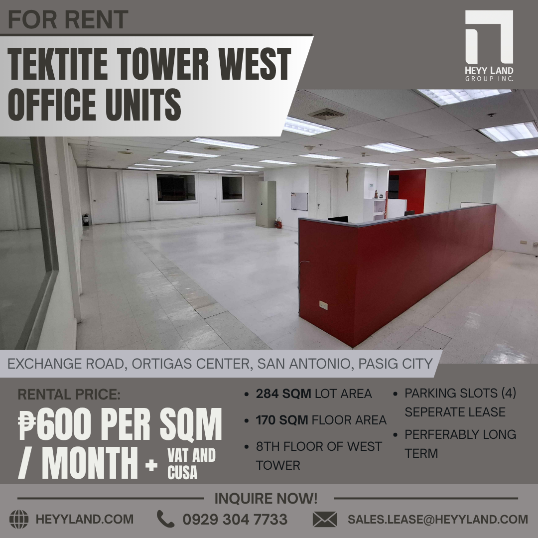 FOR RENT Tektite Tower West Office Units in PASIG CITY